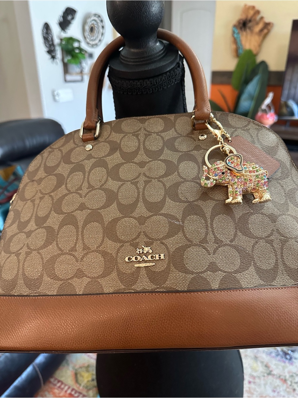 Coach Dome Sierra signature Brown  Satchel